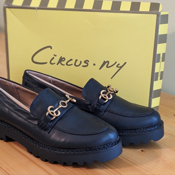 Circus NY Black Deanna Lug Sole Loafers Women Size 9.5 - Picture 3 of 10